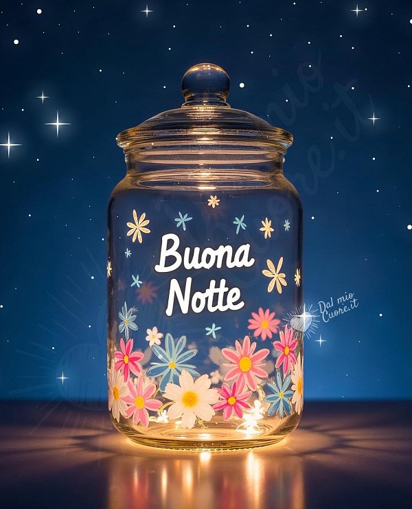 Buonanotte con luci e fiori