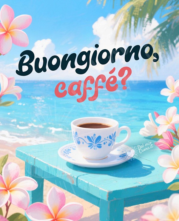 Immagine buongiorno estiva con caffè