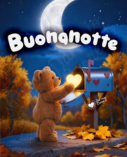 Buonanotte con orsetto checonsegna un cuore luminoso
