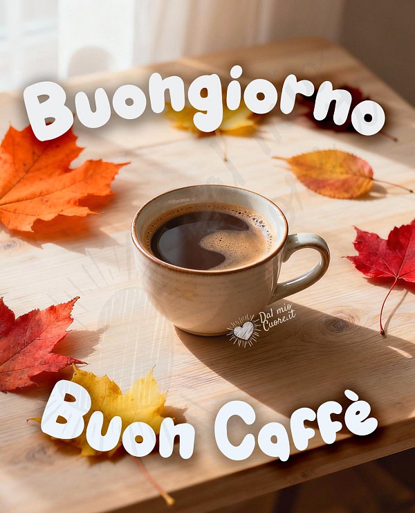 Immagine buongiorno buon caffè autunnale