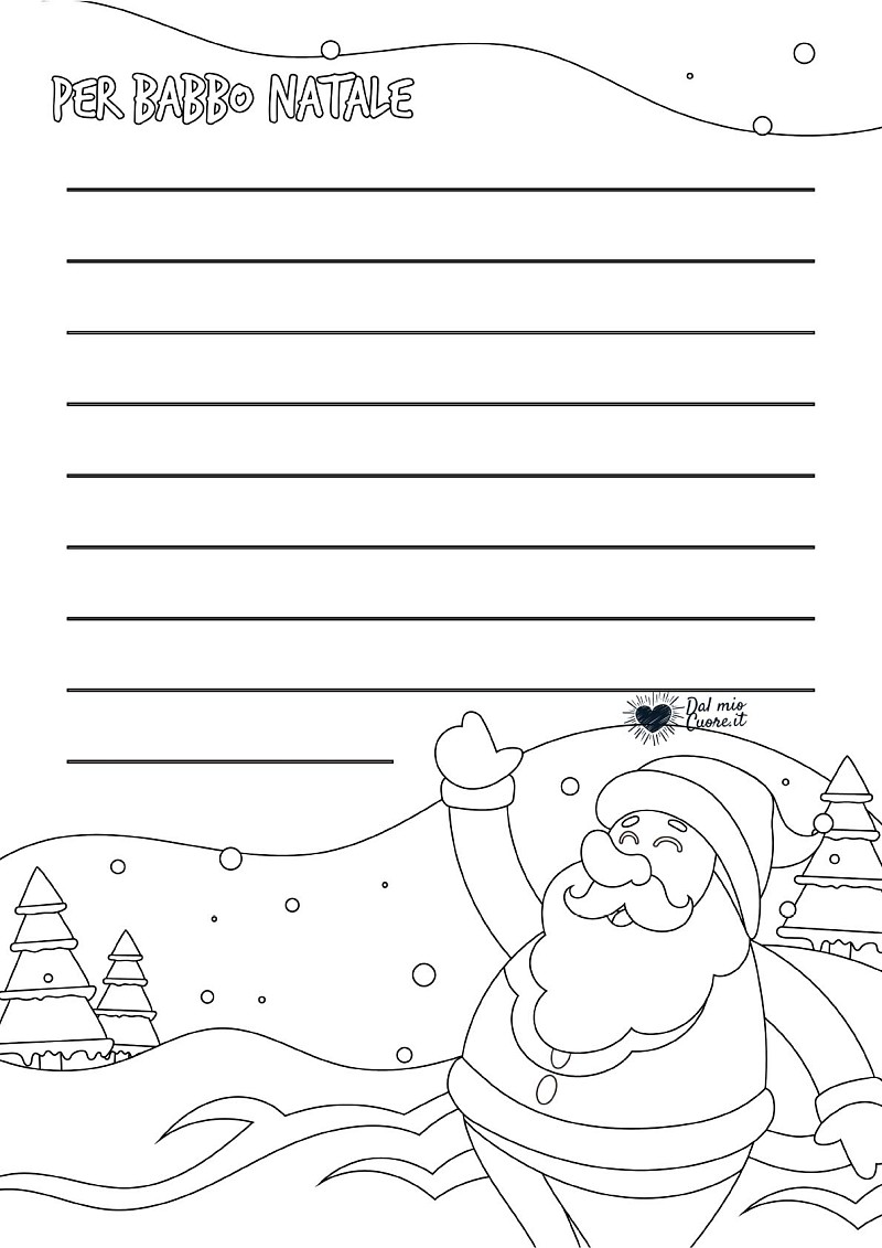 Lettera a Babbo Natale da Colorare