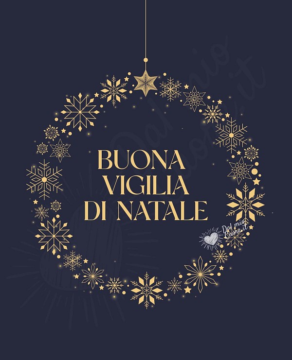 Buona Vigilia di Natale con ghirlanda elegante