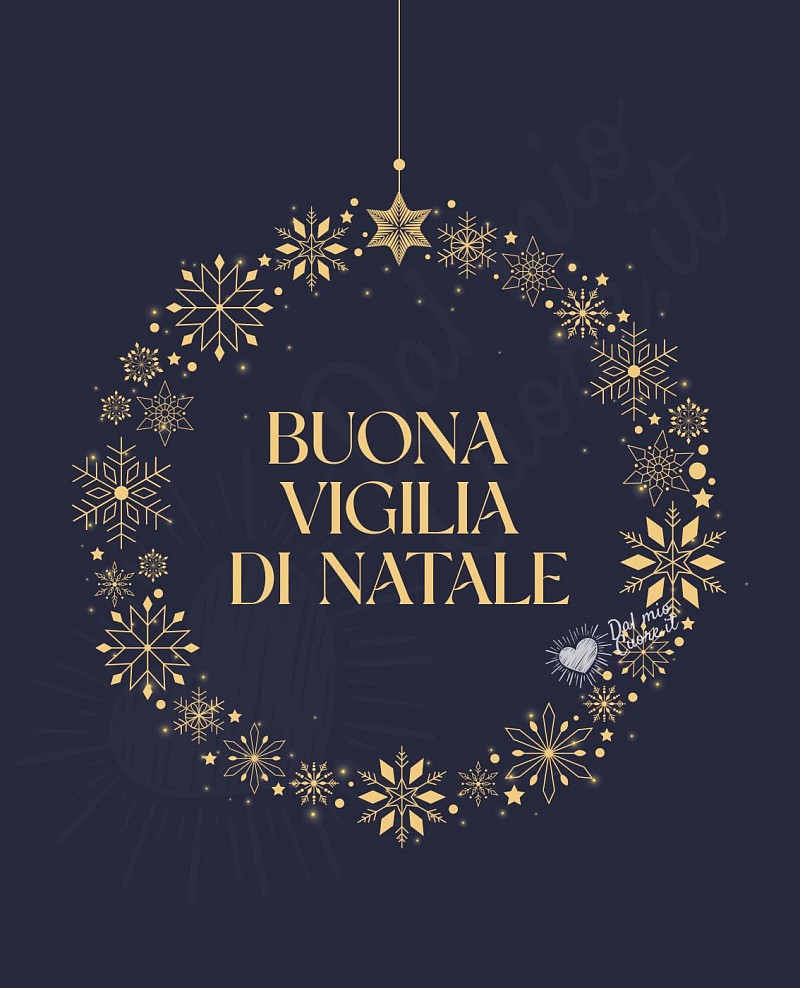 Buona Vigilia di Natale con ghirlanda elegante